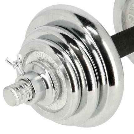 Haltere reglabile cromate cu carcasă, set de 20 kg