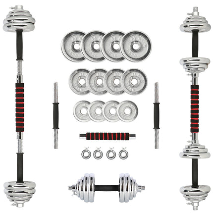 Haltere reglabile cromate cu carcasă, set de 20 kg