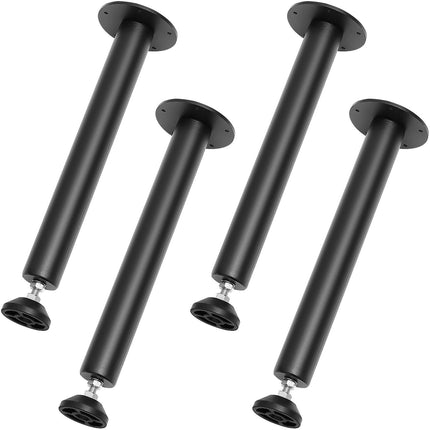 Adjustable Desk Legs Set of 4, Steel, 16-Inch, Black