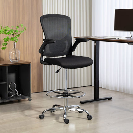 Scaun de desen reglabil cu suport lombar – Negru