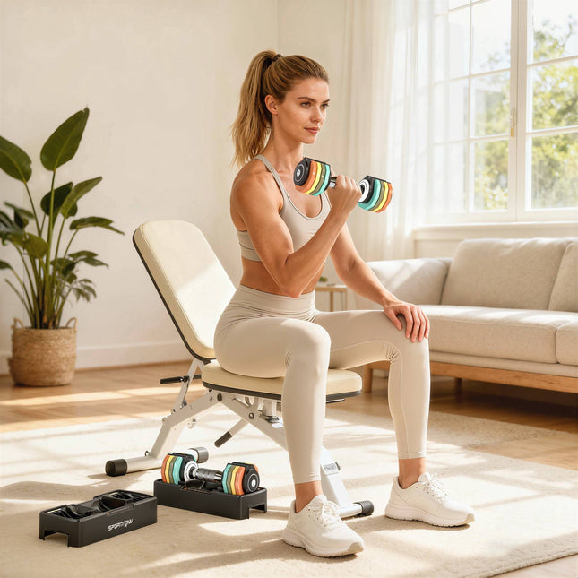Set gantere reglabile 1-5 kg ​​cu mâner Quick-Select