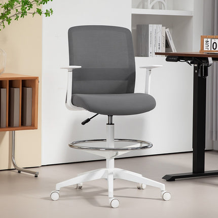 Scaun de birou cu plasă ergonomică reglabil cu suport pentru picioare