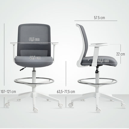 Scaun de birou cu plasă ergonomică reglabil cu suport pentru picioare