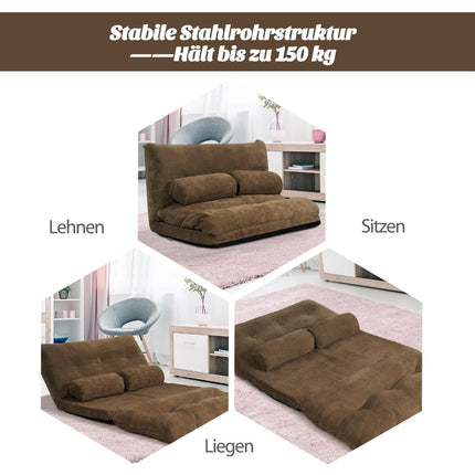 Canapea Scaun Reglabil, 180x98x18 cm, Maro cafea