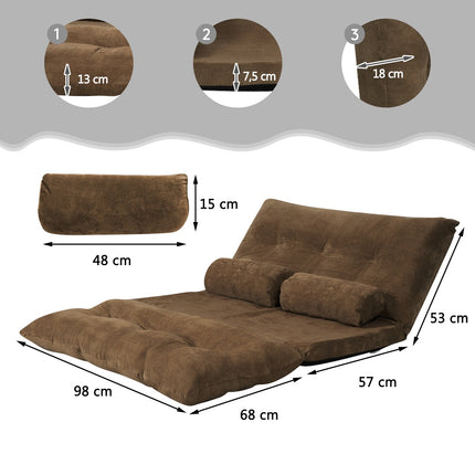 Canapea Scaun Reglabil, 180x98x18 cm, Maro cafea