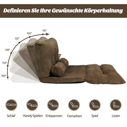 Canapea Scaun Reglabil, 180x98x18 cm, Maro cafea