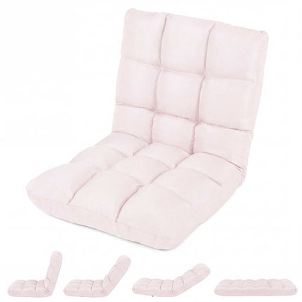 Canapea de gaming pliabilă reglabilă, material textil roz deschis