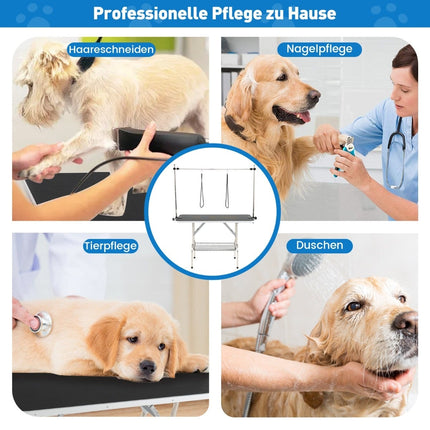 Masă pliabilă reglabilă pentru îngrijirea animalelor de companie cu suprafață antiderapantă