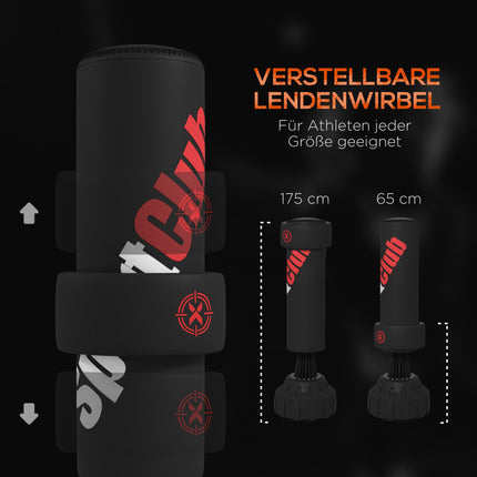 Sac de box reglabil, independent, cu bază umplubilă, negru