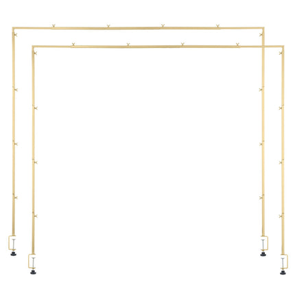 Adjustable Gold Table Balloon Arch Stand, 2-Pack, Clamps
