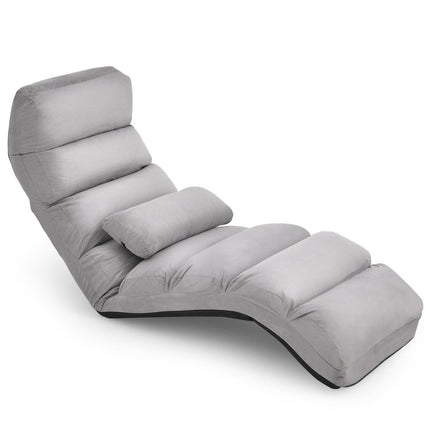 Scaun rabatabil gri reglabil - 175 x 55 x 20 cm, 5 pozitii