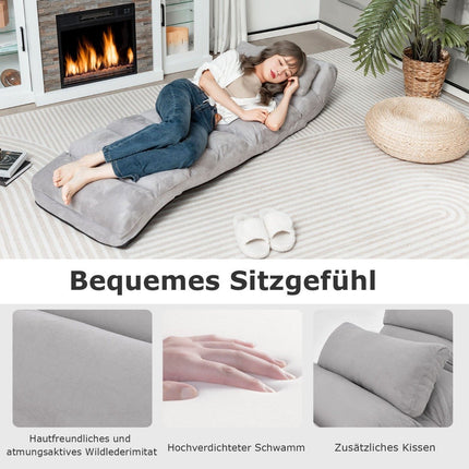 Scaun rabatabil gri reglabil - 175 x 55 x 20 cm, 5 pozitii