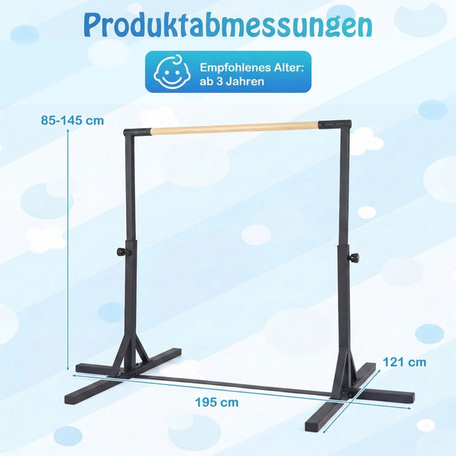 Bară de gimnastică reglabilă pentru copii, 85-145 cm, capacitate 65 kg
