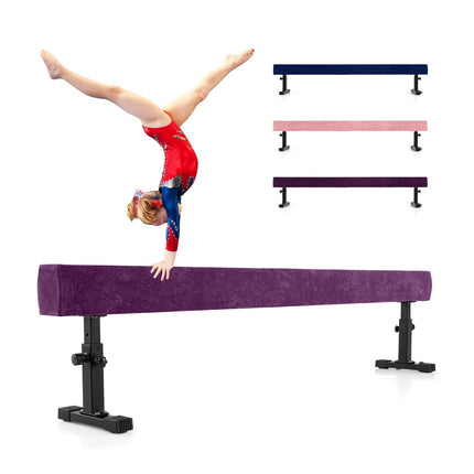 Grindă de gimnastică reglabilă, 226 cm, 3 înălțimi, violet
