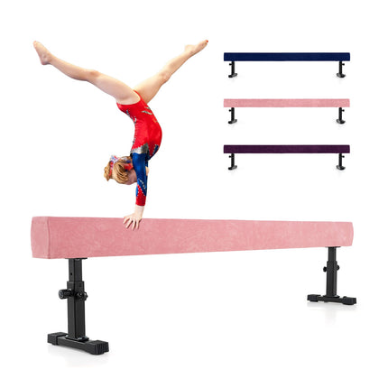 Grindă de gimnastică reglabilă, 226 cm, roz, 3 înălțimi
