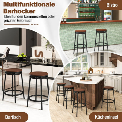 Scaune de bar cu înălțime reglabilă, set de 2 – pivotante la 360 de grade