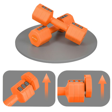 Gantere hexagonale reglabile – 2 x 2,5 kg, schimbare rapidă a greutății