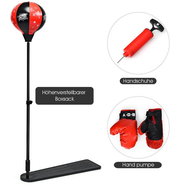 Set de mingi de box reglabile pentru copii cu mănuși, 85-130 cm