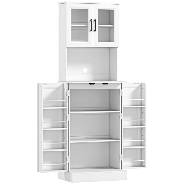 Dulap de bucătărie reglabil, MDF, uși acrilice, alb