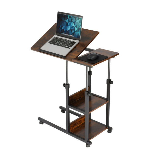 Birou reglabil pentru laptop – reglabil pe înălțime, blat rabatabil