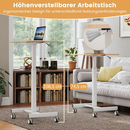 Birou mobil reglabil cu arc pe gaz, 65x48 cm