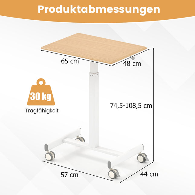 Birou mobil reglabil cu arc pe gaz, 65x48 cm
