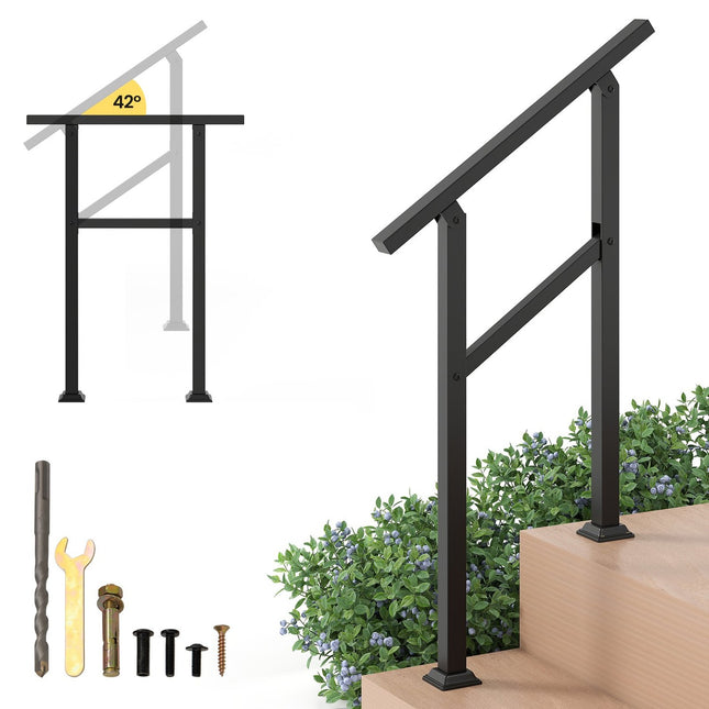 Balustradă pentru scară exterioară reglabilă, 70 cm, metal, capacitate 150 kg