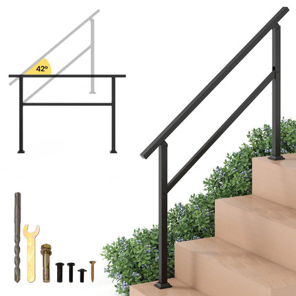 Balustrada pentru scara exterior reglabila, metal, capacitate 150 kg