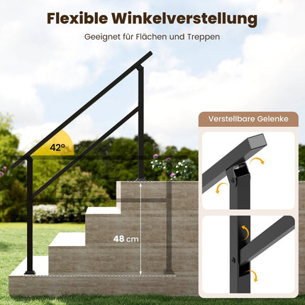 Balustrada pentru scara exterior reglabila, metal, capacitate 150 kg