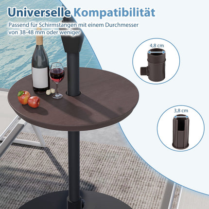 Masă reglabilă pentru umbrelă de exterior cu orificiu de 38-48 mm