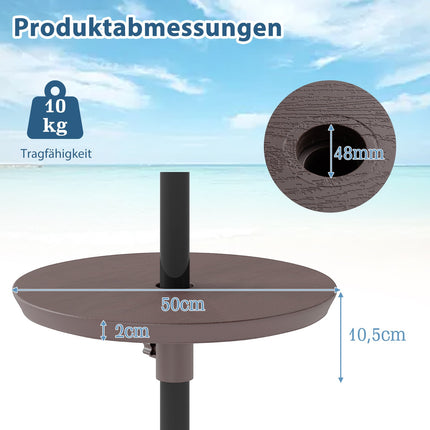 Masă reglabilă pentru umbrelă de exterior cu orificiu de 38-48 mm