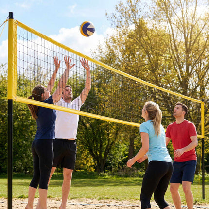 Set de fileu de volei reglabil pentru exterior cu geantă de transport