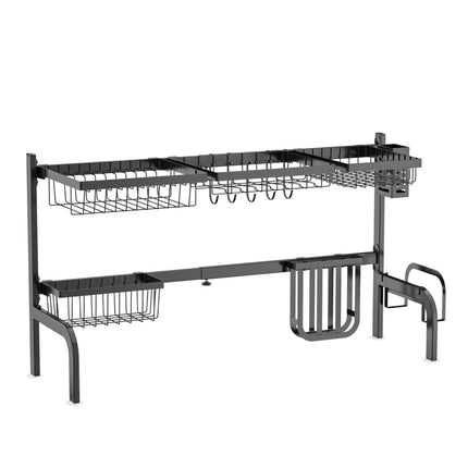 Suport reglabil pentru uscare vase deasupra chiuvetei, cu 2 niveluri, 53-99 cm