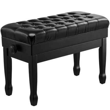 Adjustable Piano Bench with Storage, Padded Seat