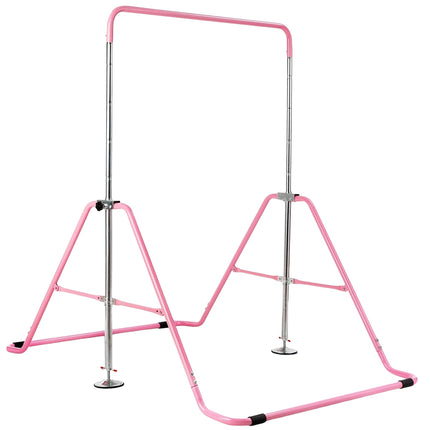 Bară de gimnastică roz reglabilă pentru copii, 90-130 cm