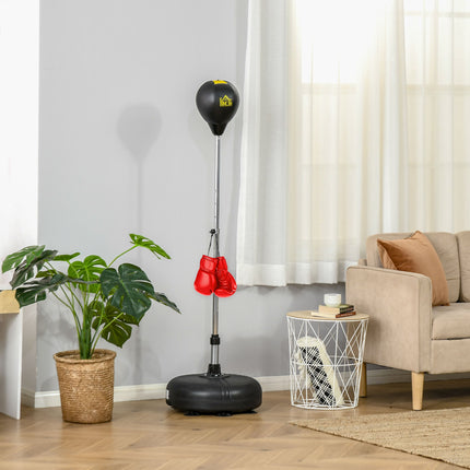 Set mingi de box reglabile cu mănuși – Negre, 133-151 cm