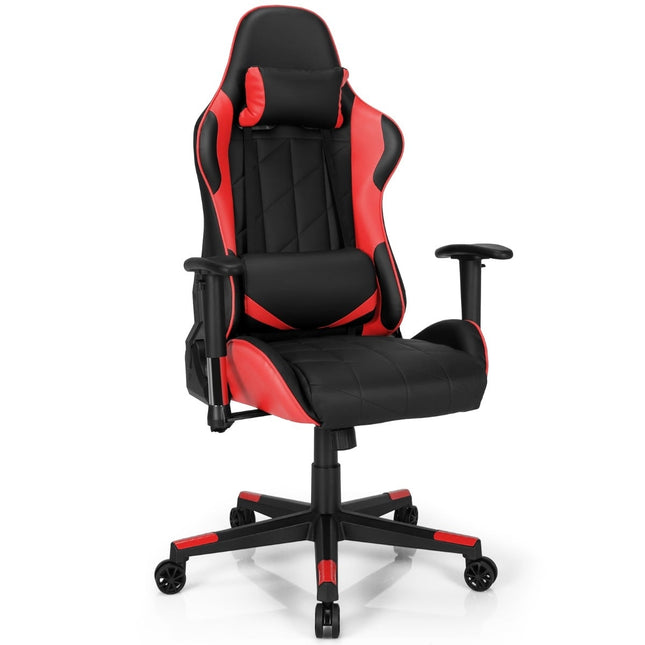 Scaun de gaming reglabil, stil curse, cu tetieră și pernă lombară