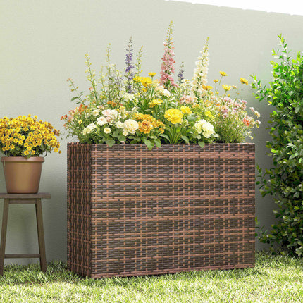 Jardinieră reglabilă din ratan cu căptușeală detașabilă, maro