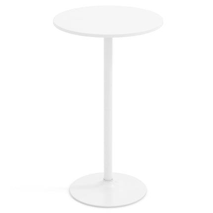 Masă bistro rotundă reglabilă – 2 înălțimi, 60 cm, albă