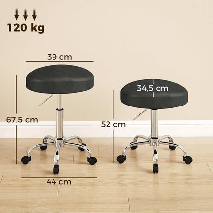 Scaun de salon reglabil cu piele PU neagră, pivotant la 360 de grade