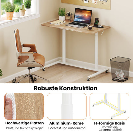 Birou reglabil, tip sit-stand, în formă de C, 70-106 cm, mobil