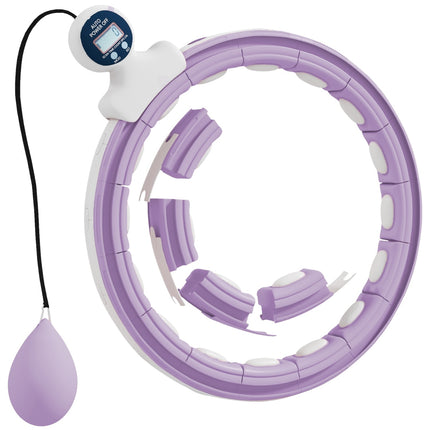 Hula Hoop inteligent pentru adulți cu contor de bile 16 noduri (76-113 cm) Echipament de fitness reglabil pentru slăbire liniștit Infinity Hula Hoop pentru pierderea în greutate, fitness violet |