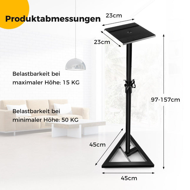Suporturi pentru difuzoare reglabile, 97-157 cm, capacitate 50 kg, negru