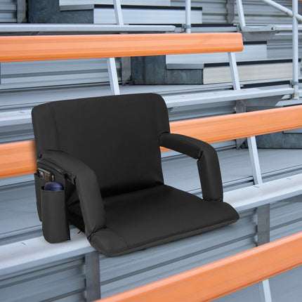 Scaun de stadion reglabil cu suport pentru spate, negru
