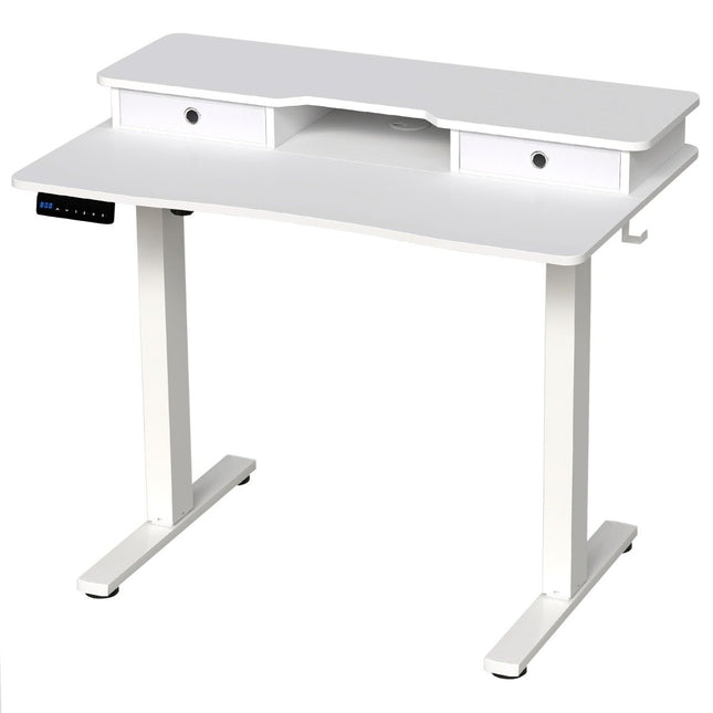 Adjustable Standing Desk with Monitor Stand & Drawers