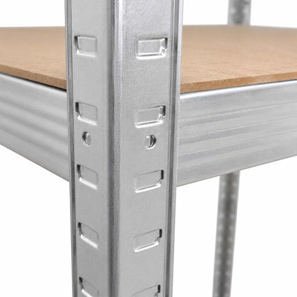 Adjustable Steel Storage Rack with 5 Tiers, 875 kg Max Load, Silver