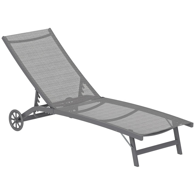 Șezlong reglabil, material respirabil, cadru din aluminiu