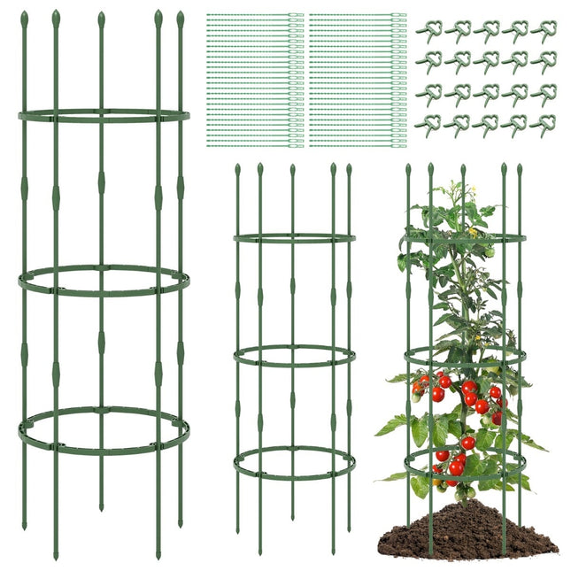 Set de 3 suporturi reglabile pentru plante de roșii – 154 cm