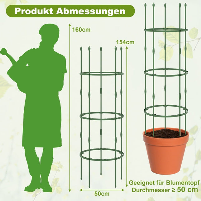 Set de 3 suporturi reglabile pentru plante de roșii – 154 cm