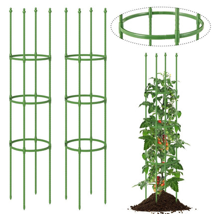 Set suport reglabil pentru plante de roșii – pachet de 2, metal, 3 înălțimi